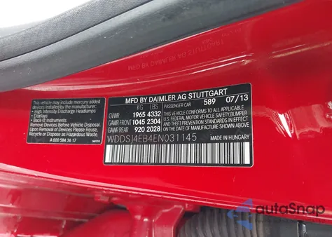 2014 Mercedes-Benz Cla 250 из США, поврежденный, VIN WDDSJ4EB4EN031145